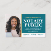 プロフェッショナル公証人公開写真QRコードティール(緑がかった色) 名刺 (正面)