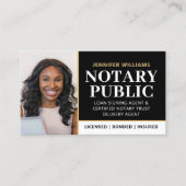 プロフェッショナル公証人公開写真QRコードブラック 名刺 (正面)