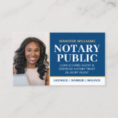 プロフェッショナル公証人公開写真QRコードブルー 名刺 (正面)