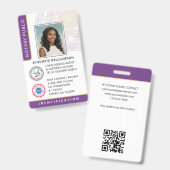 プロフェッショナル公証人公開写真QRコードID紫 バッジ (表裏)