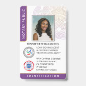 プロフェッショナル公証人公開写真QRコードID紫 バッジ (表面)