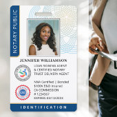 プロフェッショナル公証人公開写真QRコードID青 バッジ