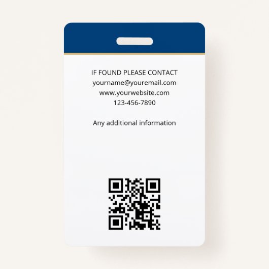 プロフェッショナル公証人公開写真QRコードID青 バッジ (裏面)