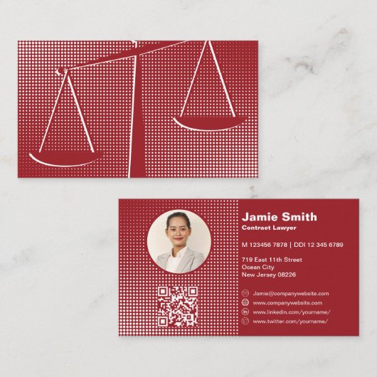 プロフェッショナル公証人弁護士赤ビジネスカード ロイヤリティカード (正面/裏面)