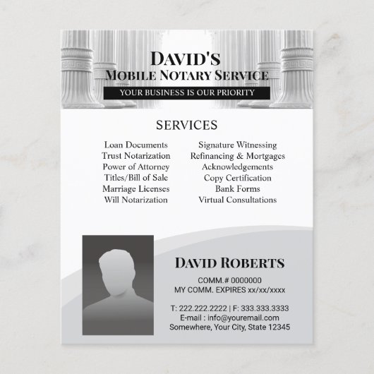 プロフェッショナル公証人署名代理人カスタムフォトフライ チラシ (正面)