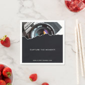 プロフェッショナル写カスタム真者フォトブラック スタンダードカクテルナプキン (インサイチュ)