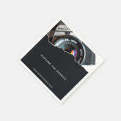 プロフェッショナル写カスタム真者フォトブラック スタンダードカクテルナプキン (角)