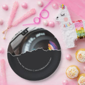 プロフェッショナル写カスタム真者フォトブラック ペーパープレート (パーティー)