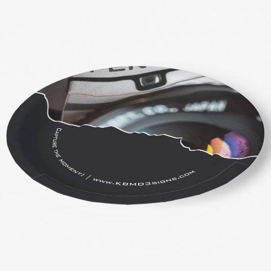 プロフェッショナル写カスタム真者フォトブラック ペーパープレート (アングル)