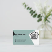 プロフェッショナル写真とブルー不動産仲介業者 名刺 (スタンド正面)