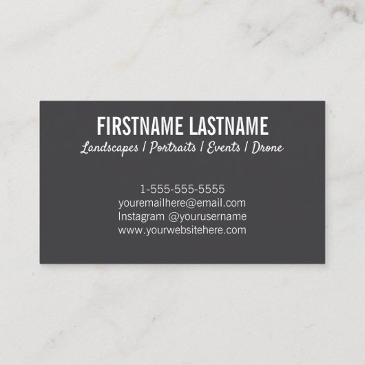 プロフェッショナル写真のダーク名刺 名刺 (裏面)