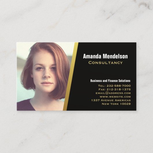 プロフェッショナル写真ヘッドショット連絡情報 名刺 (正面)