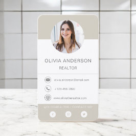 プロフェッショナル写真ベージュテラコッタ名刺 名刺