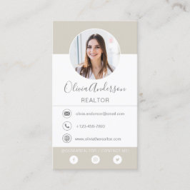 プロフェッショナル写真ベージュテラコッタ名刺 名刺