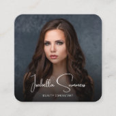 プロフェッショナル写真ミニマモダンリストエレガント スクエア名刺 (正面)