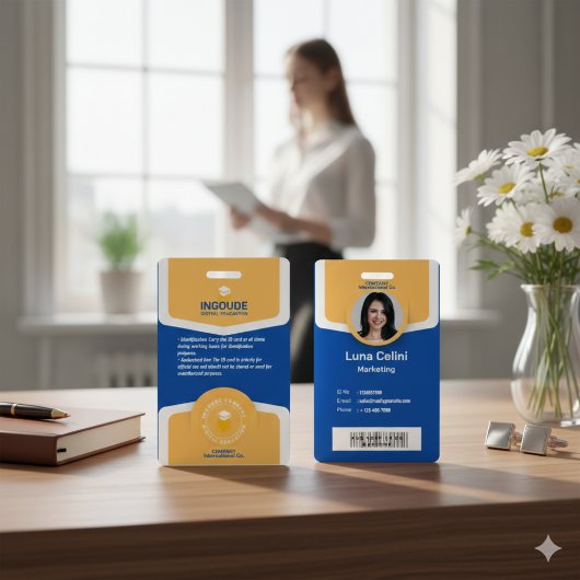 プロフェッショナル写真付きIDバッジ - ロゴでカスタマイズ バッジ