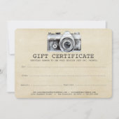 プロフェッショナル写真家カメラギフト証明書 (正面)