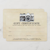 プロフェッショナル写真家カメラギフト証明書 (正面/裏面)
