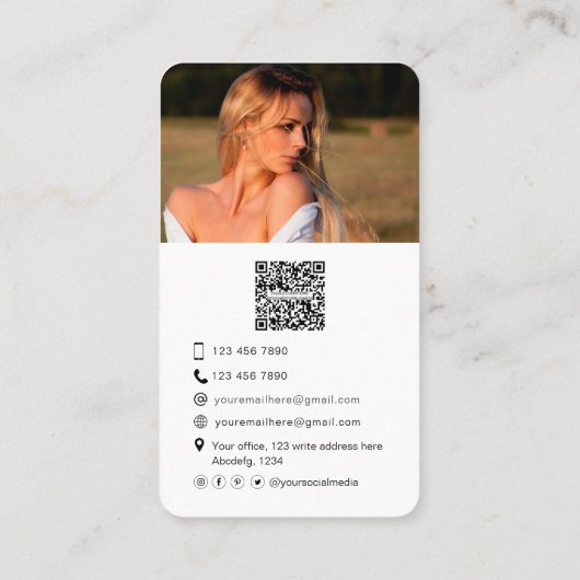 プロフェッショナル写真家トレンディーモダン写真 名刺 (裏面)