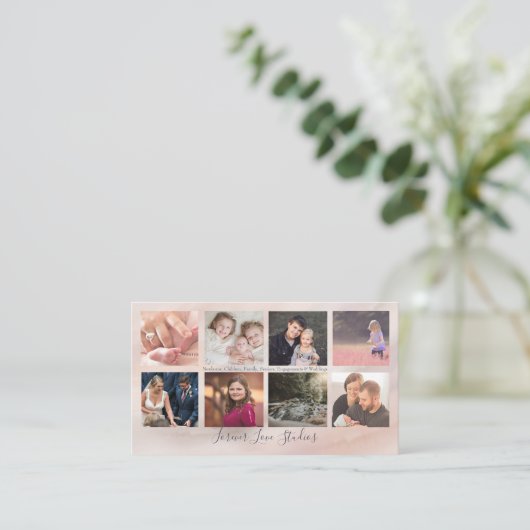 プロフェッショナル写真家大理石2 - 8枚の写真デザイン 名刺 (スタンド正面)