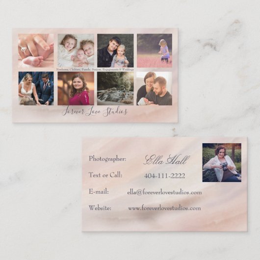 プロフェッショナル写真家大理石2 - 8枚の写真デザイン 名刺 (正面/裏面)
