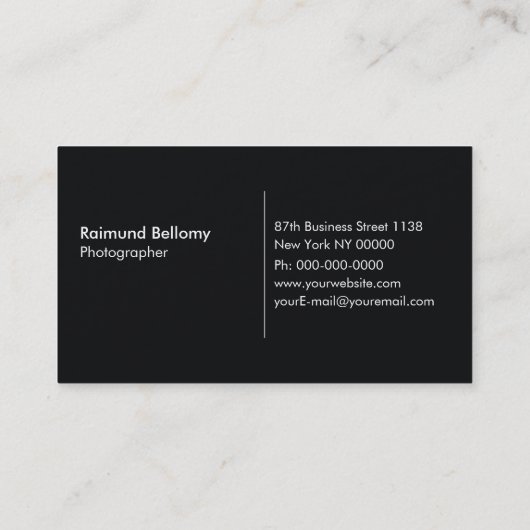 プロフェッショナル写真家 名刺 (裏面)
