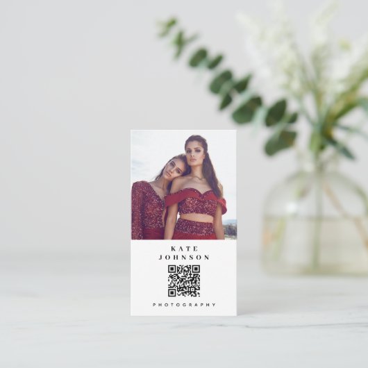 プロフェッショナル写真家QRコードソーシャルメディア 名刺 (スタンド正面)