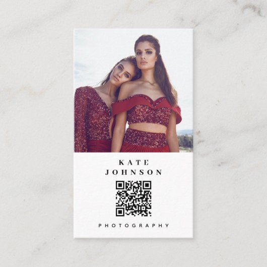 プロフェッショナル写真家QRコードソーシャルメディア 名刺 (正面)