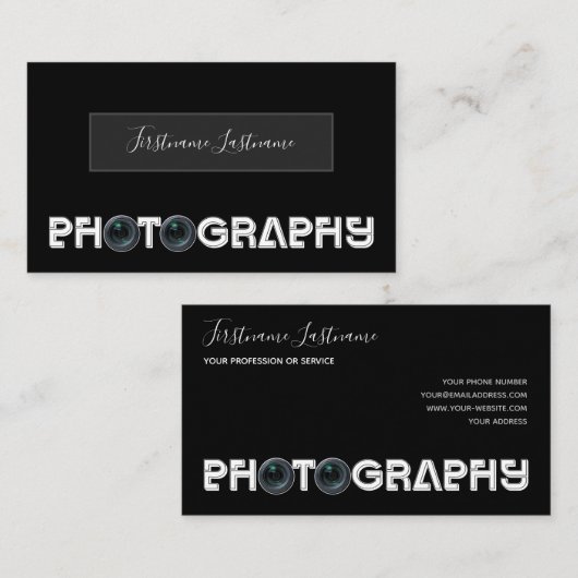 プロフェッショナル写真撮影ビデオグラファー 名刺 (正面/裏面)