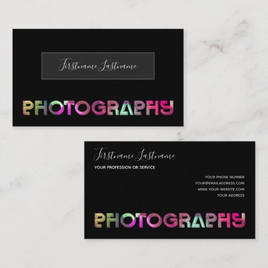 プロフェッショナル写真撮影ビデオグラファー 名刺 (正面/裏面)