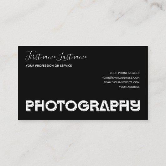 プロフェッショナル写真撮影ビデオグラファー 名刺 (裏面)