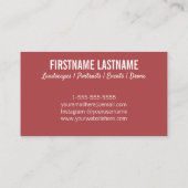 プロフェッショナル写真赤の名刺 名刺 (裏面)