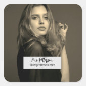 プロフェッショナル写真QRウェブサイトの電子メールのソーシャルモダン スクエアシール (正面)