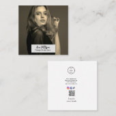 プロフェッショナル写真QRウェブサイトの電子メールのソーシャルモダン スクエア名刺 (正面/裏面)