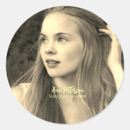 プロフェッショナル写真QRウェブサイトの電子メールのソーシャルモダン ラウンドシール