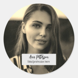 プロフェッショナル写真QRウェブサイトの電子メールのソーシャルモダン ラウンドシール