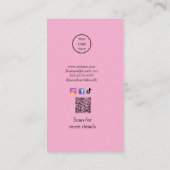 プロフェッショナル写真QRウェブサイトの電子メールのソーシャルモダン 名刺 (裏面)