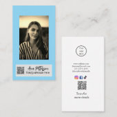 プロフェッショナル写真QRウェブサイトの電子メールのソーシャルモダン 名刺 (正面/裏面)