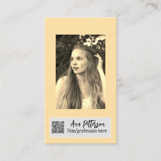 プロフェッショナル写真QRウェブサイトの電子メールのソーシャルモダン 名刺 (正面)