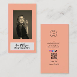 プロフェッショナル写真QRウェブサイトの電子メールのソーシャルモダン 名刺