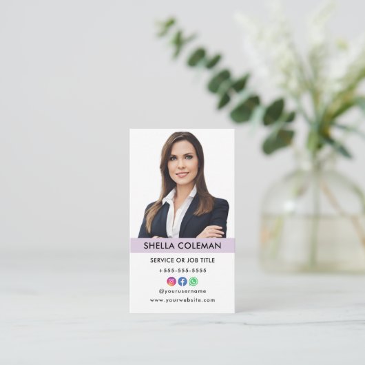 プロフェッショナル写真QrコードインスタグラムFacebook 名刺 (スタンド正面)