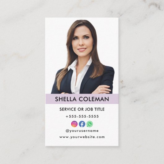 プロフェッショナル写真QrコードインスタグラムFacebook 名刺 (正面)