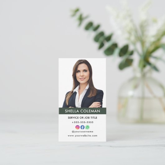 プロフェッショナル写真QrコードインスタグラムFacebook 名刺 (スタンド正面)