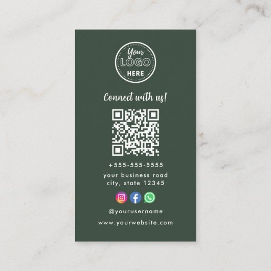 プロフェッショナル写真QrコードインスタグラムFacebook 名刺 (裏面)