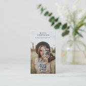 プロフェッショナル写真QRコードソーシャルメディアのアイコン 名刺 (スタンド正面)