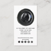 プロフェッショナル写真QRコードソーシャルメディアのアイコン 名刺 (裏面)