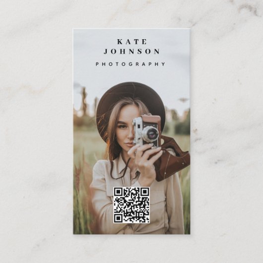 プロフェッショナル写真QRコードソーシャルメディアのアイコン 名刺 (正面)