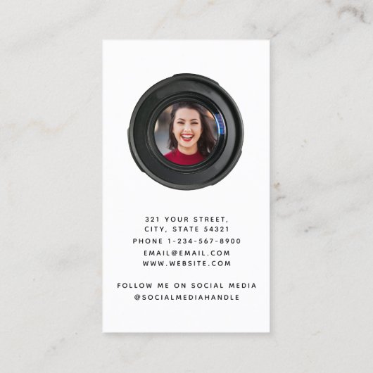 プロフェッショナル写真QRコードソーシャルメディア 名刺 (裏面)