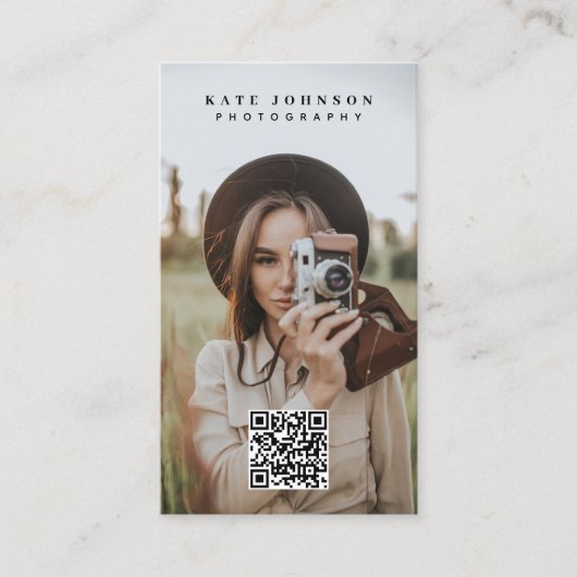 プロフェッショナル写真QRコードソーシャルメディア 名刺 (正面)