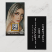 プロフェッショナル写真QRコードモダンスタイリッシュ金ゴールド 名刺 (正面/裏面)